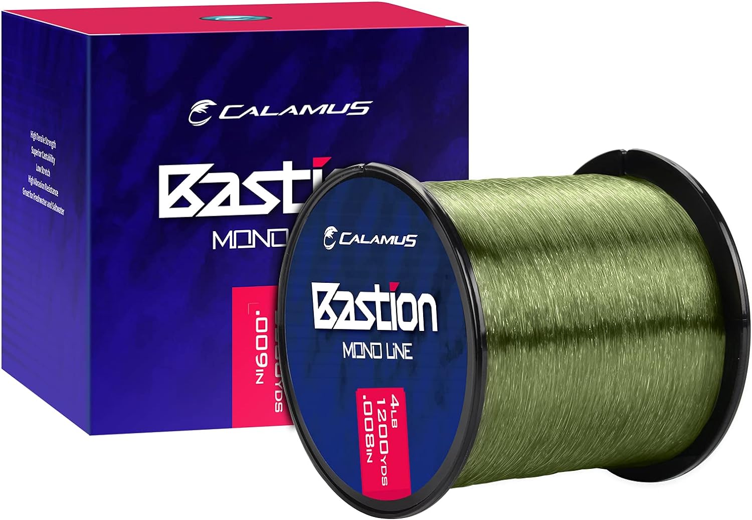 Bastion Monofilament Fishing Line - Strong Abrasion Resistant Mono Line