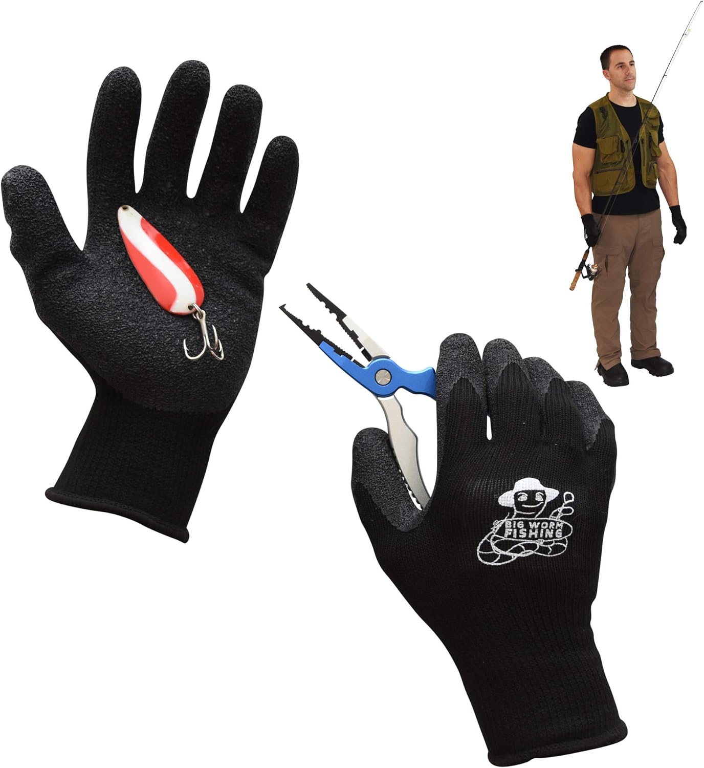 Fish Handling/Cleaning Gloves With Textured Grip