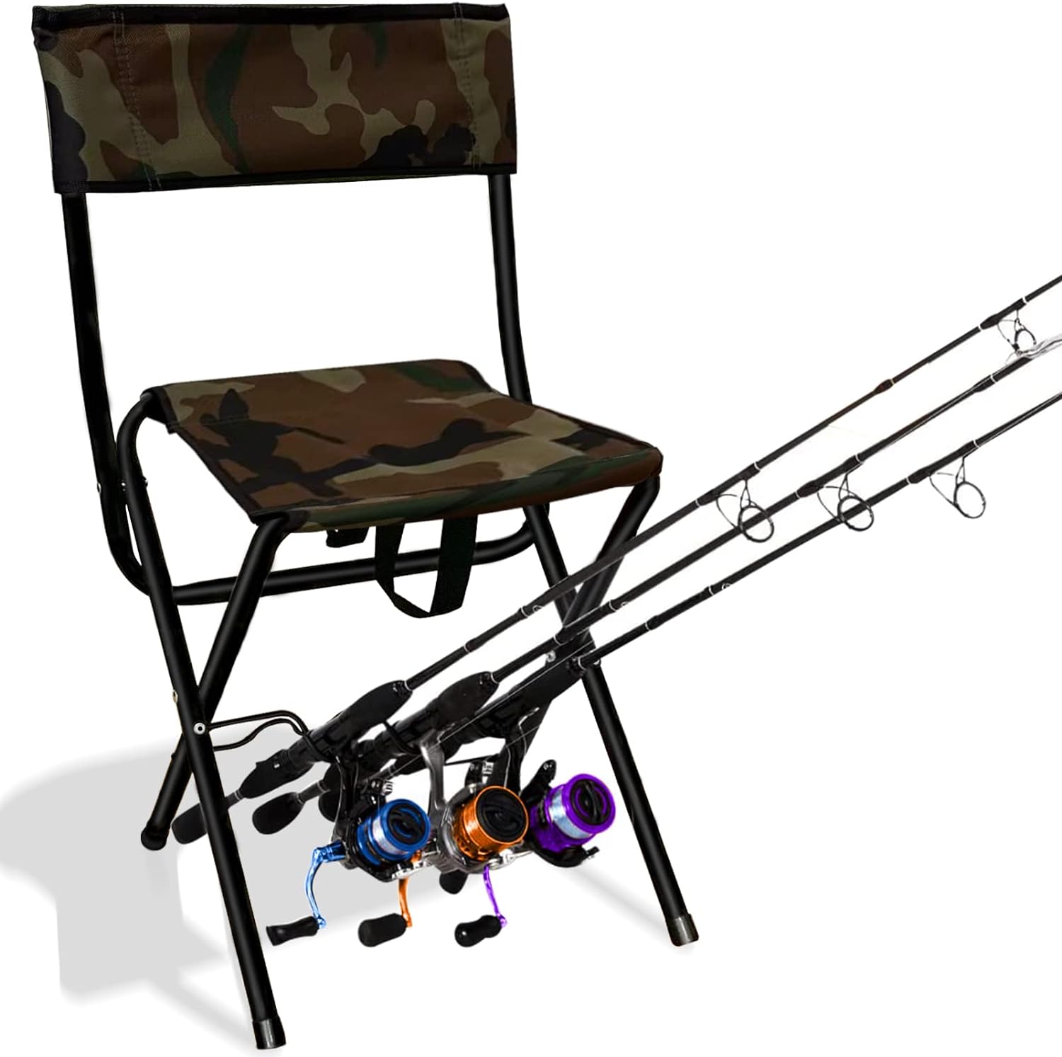 LEADALLWAY Portable Folding Fishing Chairs with Rod Holder
