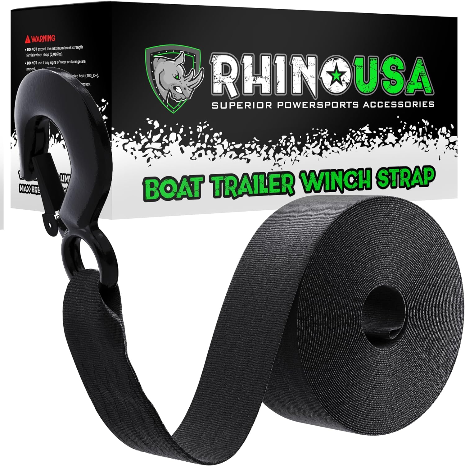 Rhino USA Boat Trailer Winch Strap (2 Inch x 20 Foot)