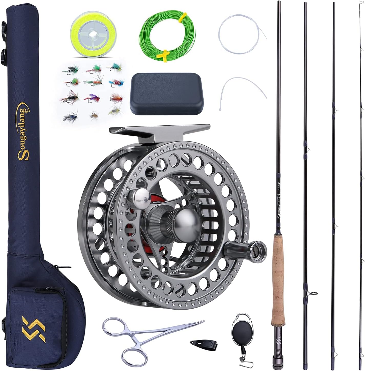 Sougayilang Fly Fishing Rod and Reel Combo