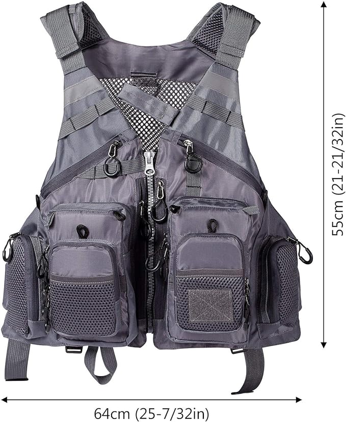 BASSDASH Strap Fishing Vest Adjustable for Men and Women