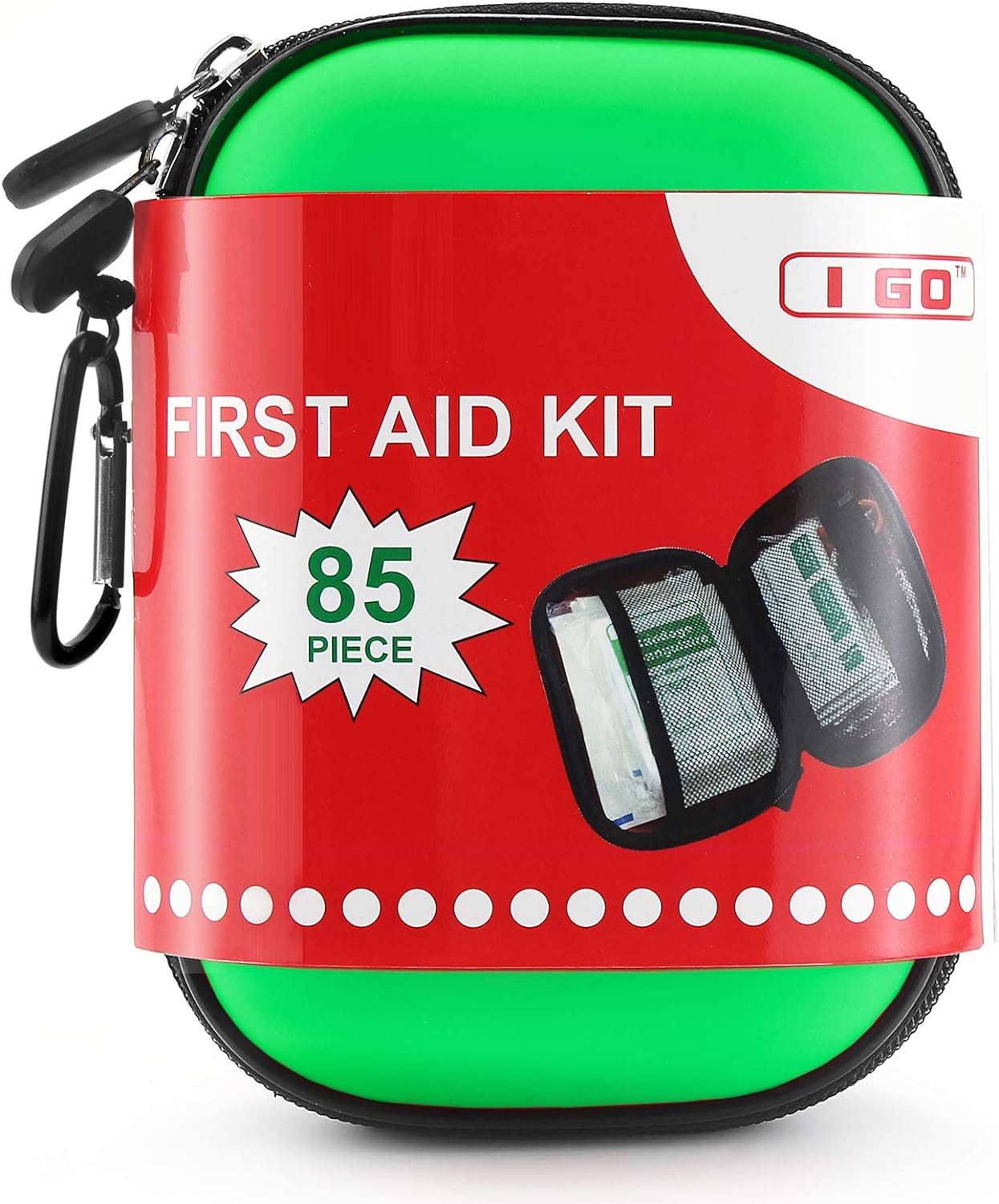 I GO 85 Pieces Hard Shell Mini Compact First Aid Kit