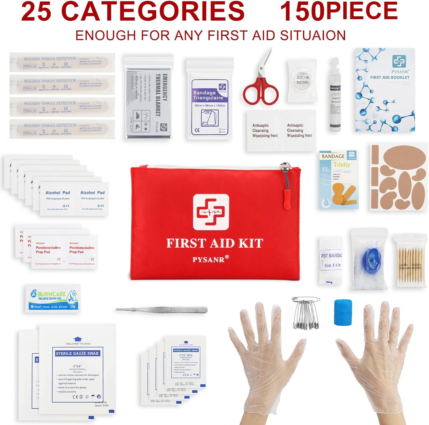 PYSANR Small First Aid Kit of 150 Piece