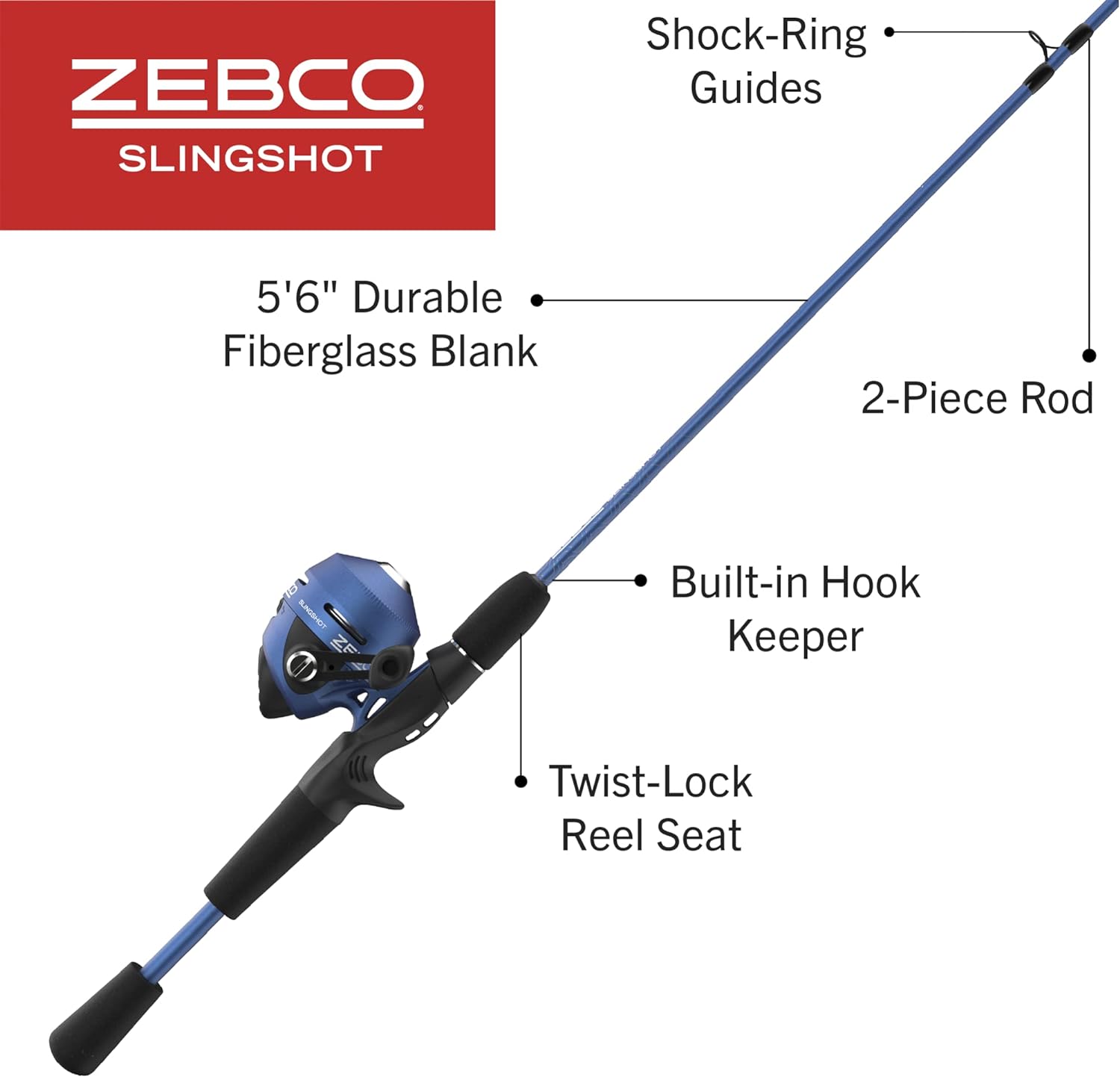 Zebco Slingshot Spincast Reel and Fishing Rod Combo