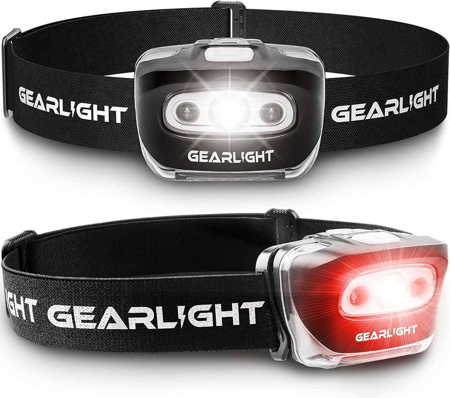 GearLight 2Pack LED Headlamp With 7 Modes Fishing Headlamps