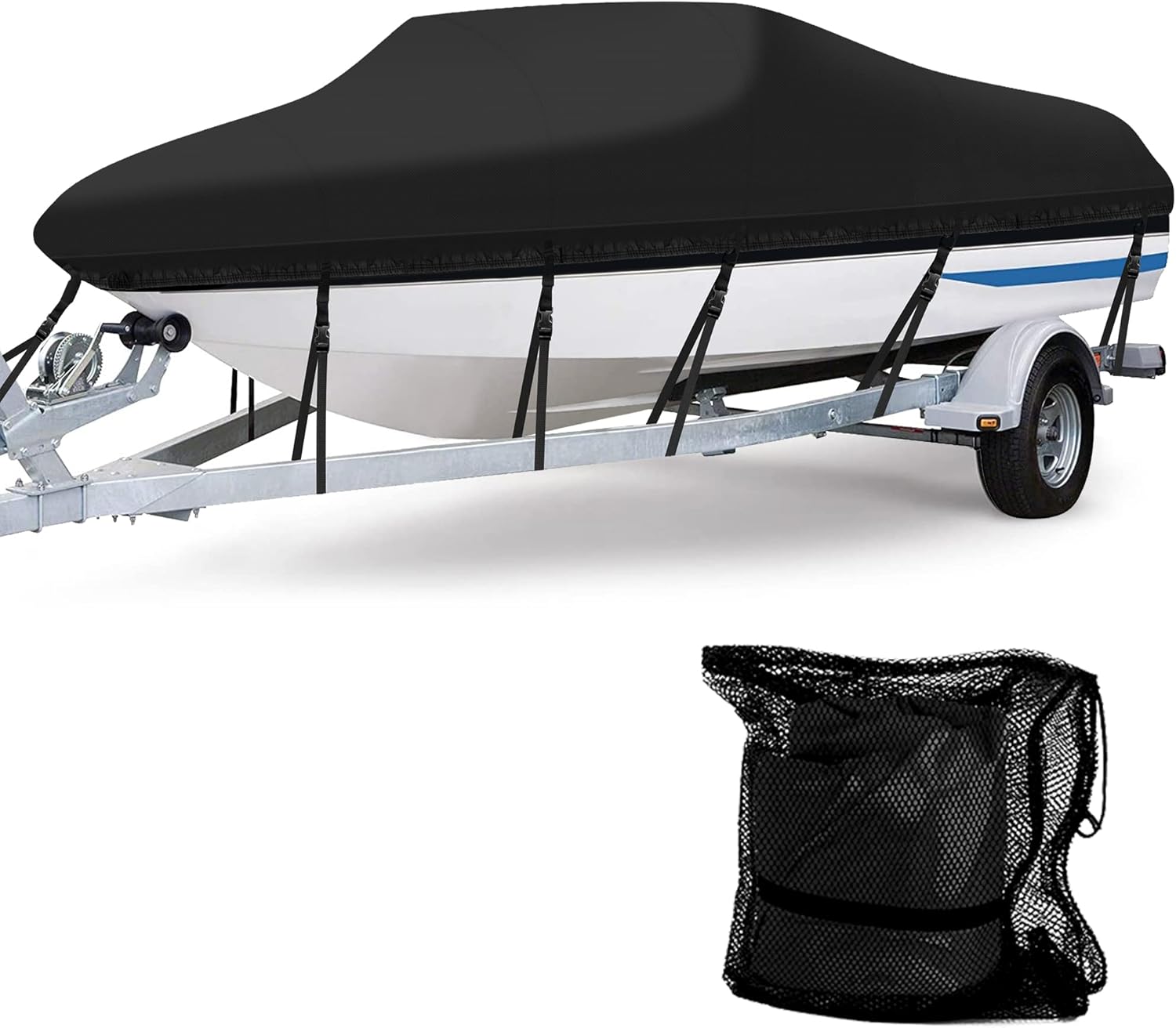 Anglink Heavy Duty 600D Marine Grade Polyester Waterproof Boat Cover