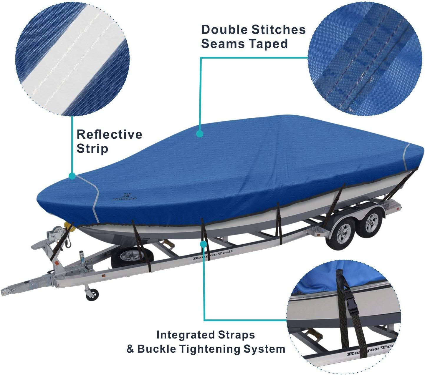 Explore Land Trailerable Waterproof Boat Cover